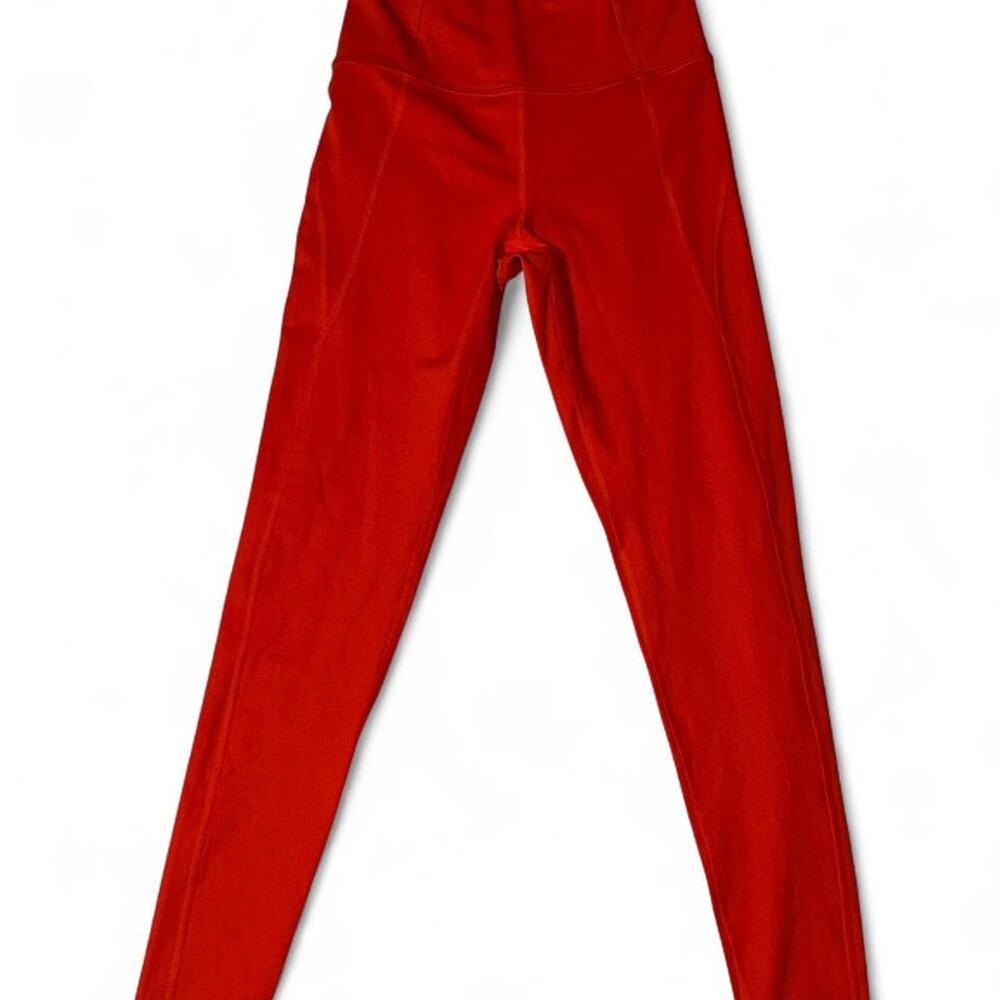 Girlfriend Collective Compressive High-Rise Leggings Size Small Red Orange